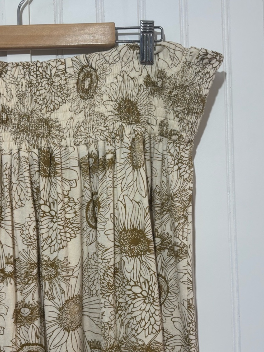 Kate Quinn Bamboo Soft Floral Smocked Boho Midi Skirt Size XXL Sunflower - Picture 4 of 8